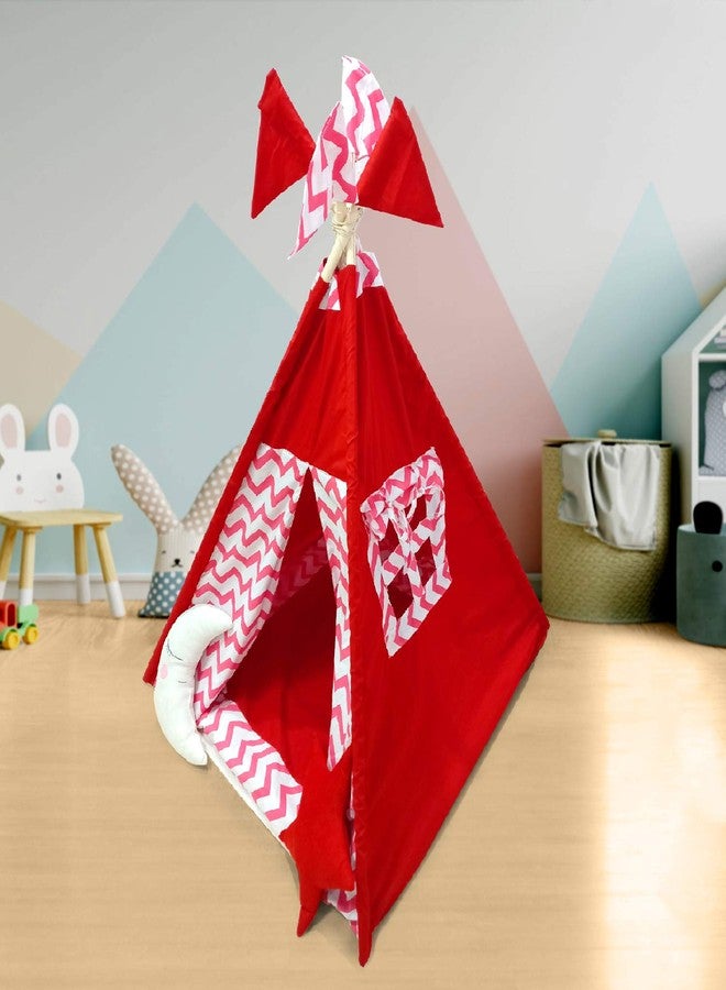 CREATIVE TEXTILES Tent House for Kids Lightweight Folding Camping Tent House for Kids Children's Indoor Outdoor Pop Up Teepee Play House Toy for 3 to 10 Year Boy and Girl Kids Colour : Red - Image 3